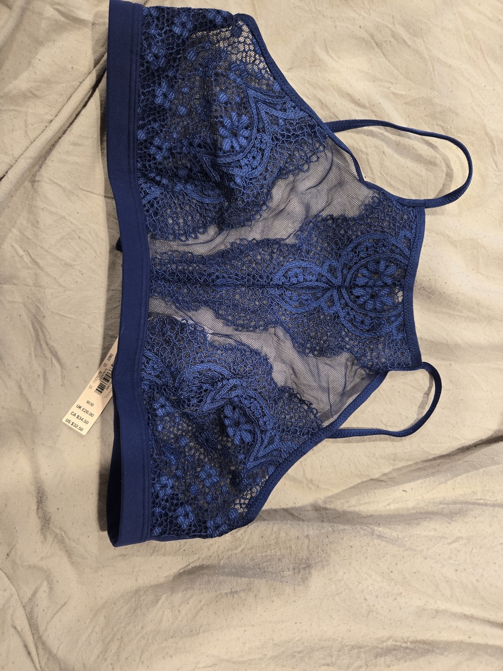 Victoria's Secret Navy Blue Sheer Lace Bralette